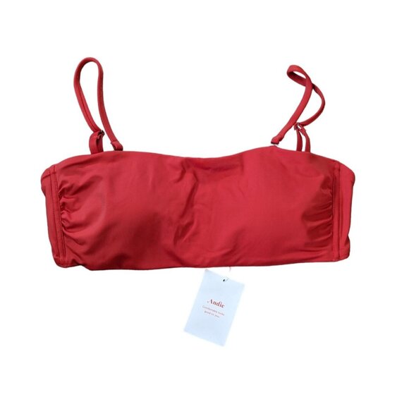 Andie Swim The Bora Bora Top Chili Pepper Red Eco Nylon Size XL - Picture 2 of 6